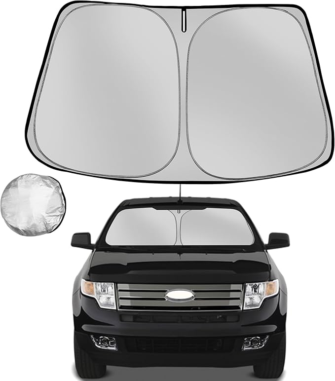 Windshield Sun Shade for 2007-2014 Ford Edge Foldable Sun Sunshade for Car Front Window Blocks UV Rays and Heat Automotive Interior Protector Custom Fit Accessories