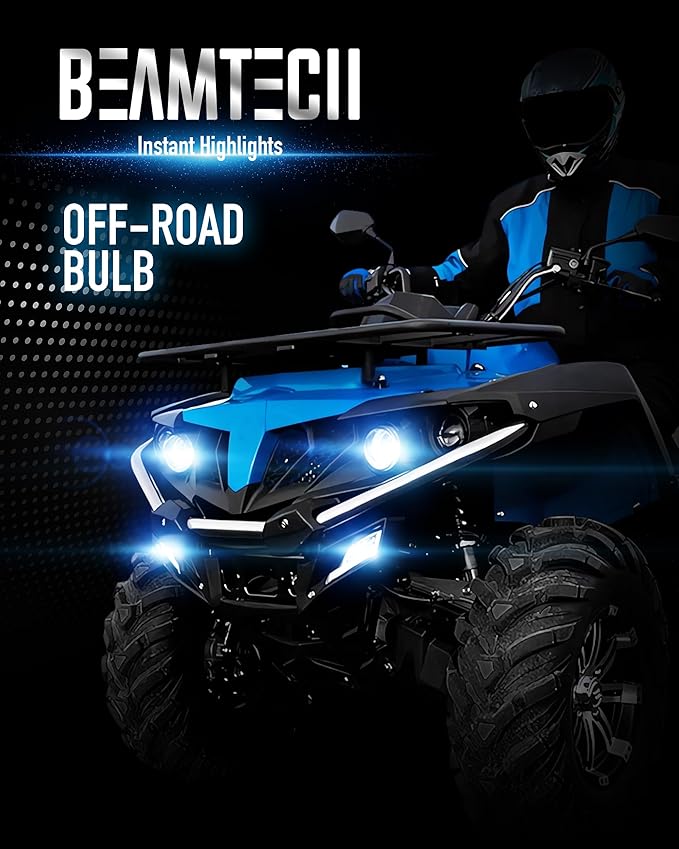 BEAMTECH H7 Light Bulb, No Adapter Need High Speed Fan 6500K Xenon White H7 Bulbs or Fog Lights Pack of 2