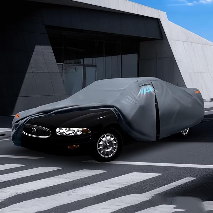 Waterproof Buick Century(1993-2005) Car Cover with Breathable Vents, [2025 Upgrade] Premium Covers with Cotton Liner and Zipper Door, Sun Rain Snow Dust Uv Protection.(Gift with Towel)