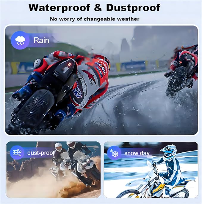 Fodsports FX6 Motorcycle Bluetooth Headset, 6 Riders Group Motorbike Bluetooth Intercom, 1000m Motorcycle Helmet Communication Systems/Voice Dial/Universal Pairing/FM Radio (1 Pack)