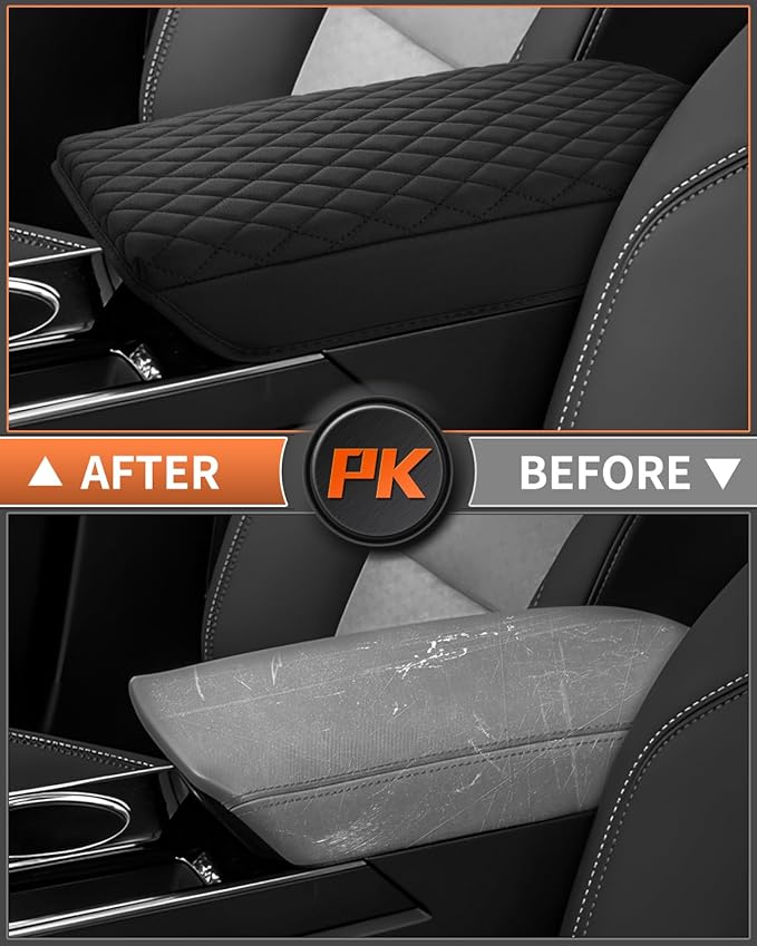 Shademax Center Console Cover for Chevy Equinox 2025 2026 Accessories, 2025 Chevrolet Equinox Armrest Cover Cushion Pad Middle Console Armrest Seat Box Protector PU Leather Anti-Scratch Black