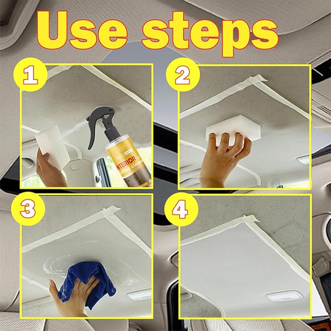 Multi-Purpose Car Interior Fabric Clean Polish Spray,Applies To Vehicle Seat、Upholstery、Headliner Cleaner,Vehicle Interior Polish Spray (1PCS)