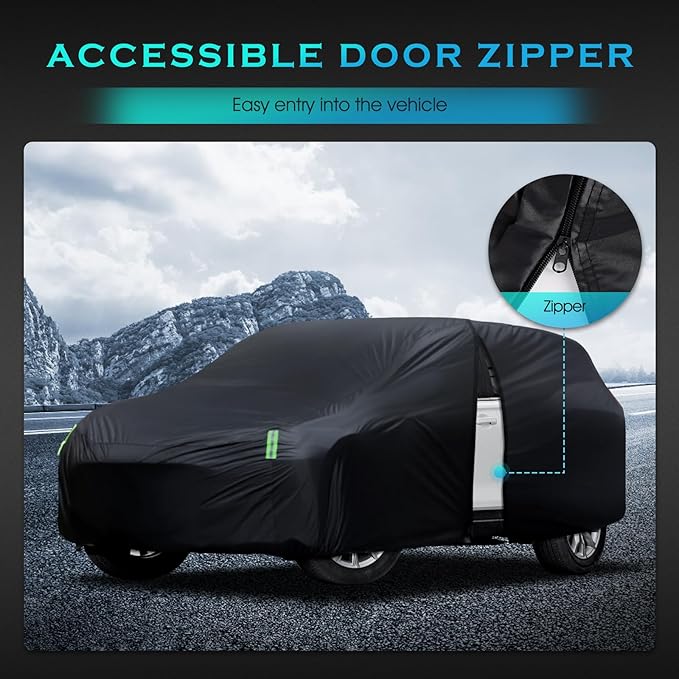 SUV Car Cover Waterproof All Weather for Automobiles, Size S1 Universal Fit for Buick Encore, Chevrolet Trax, Ford Escape, Jeep Compass, Kia Sportage, Nissan Kicks, Subaru Forester etc.(UP To 181inch)