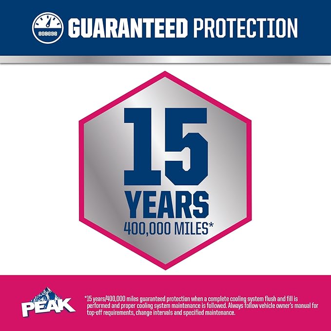 PEAK OET Extended Life Red/Pink 50/50 Prediluted Antifreeze/Coolant for Asian Vehicles, 1 Gal.
