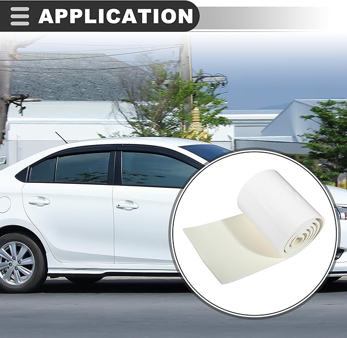 Motoforti Universal Car Garage Wall Guard, PE Foam EVA, White, 1 Pcs