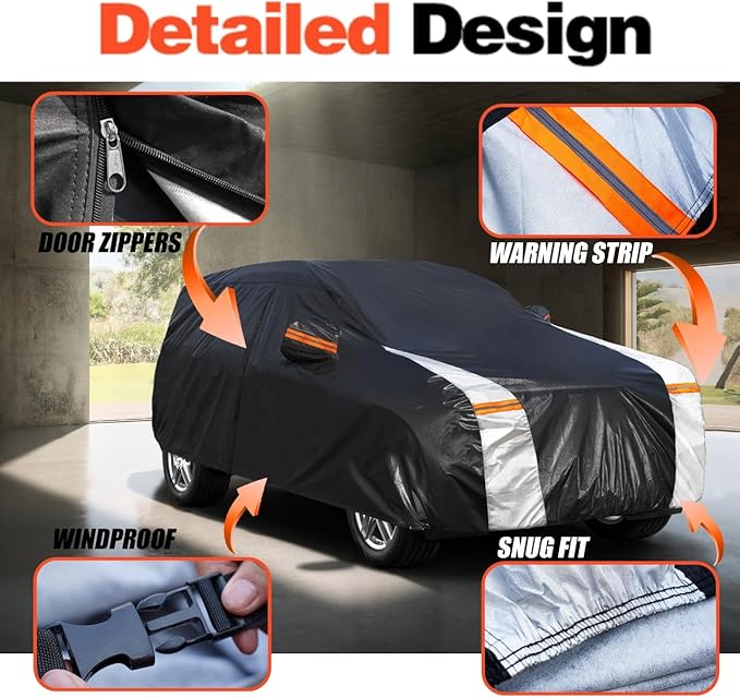 Chevrolet Equinox Car Cover 100% Waterproof All Weather, Gift with Towel, 10 Layers SUV Car Cover Custom Fit 2005-2025 Chevry Equinox, Full Exterior Covers Rain Sun UV Protection with Door Zipper.