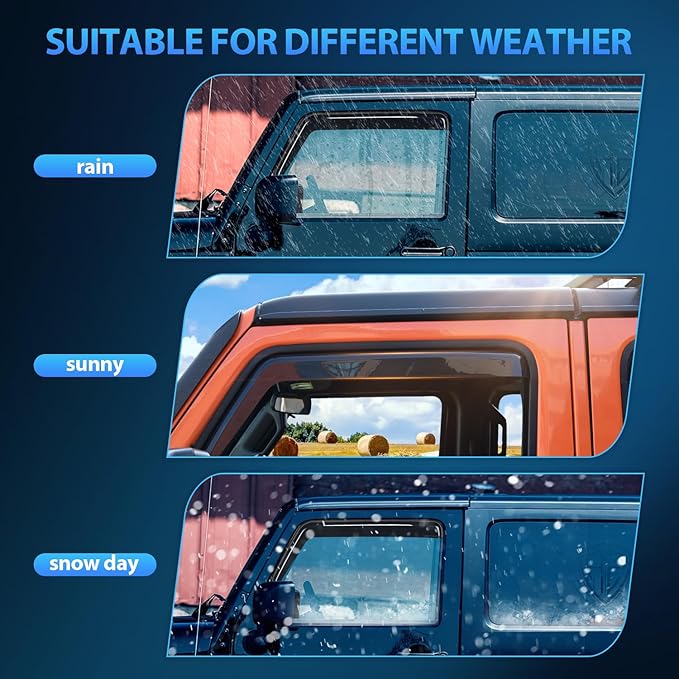 Nilight in Channel Rain Guards for Chevrolet (Chevy) Silverado 1500 Crew Cab/GMC Sierra 1500 Crew Cab 2019 2020 2021 2022 2023 2024 2025 Vent Window Visors-4pcs