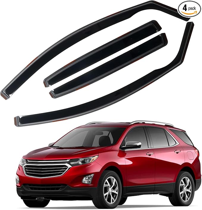 in Channel Rain Guards for Chevrolet (Chevy) Equinox 2018 2019 2020 2021 2022 2023 2024, Durable Side Window Wind Deflectors, Vent Window Visors Shades Shield, 4PCS