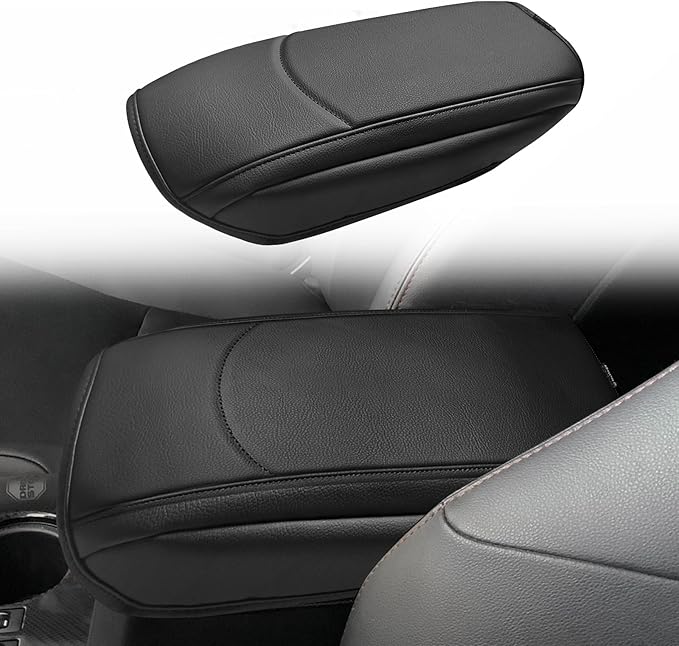 Muslogy Center Console Armrest Cover Compatible with Toyota 4Runner 2010-2024 Comfort Armrest Pad Arm Rest Cushion Vegan Leather Protector Regular Thick