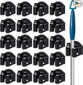 20 Pcs Magnetic Mop Broom Holder Movable Magnetic Broom Holder Rack, Anti Slip Wall Mounted Utility for Cleaning Tools, Garage, Kitchen, Laundry, Garden (Black)