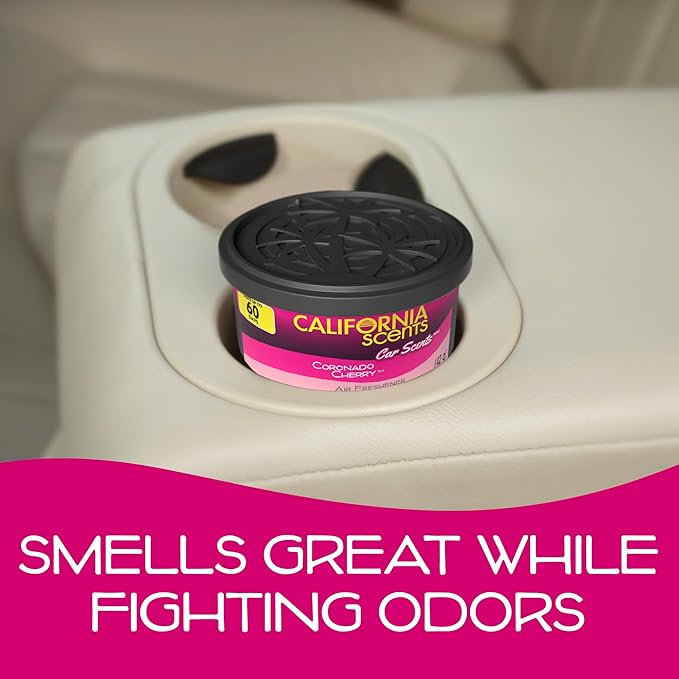 Can Air Freshener and Odor Neutralizer by California Scents, Set of 12 Spillproof Cans for Home and Car, Assorted Scents, 1.5 Oz Each