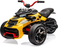 12V Kids Electric Ride-On Car with Parent Remote Control, 7MPH, 2 Speeds, 2x55W Motor, LED Lights, Music, USB & EVA Tires, 3 Wheel Battery Powered Toy Vehicle for Toddlers
