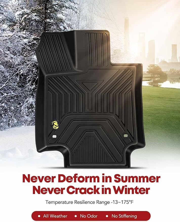 YHTAUTO Floor Mats Fit 2019-2025 Toyota RAV4(Not Fit Hybrid or Prime), TPE All Weather Car Mats Waterproof Anti-Slip Odorless Floor Liner, Interior Car Accessories Front & 2nd Row Liner