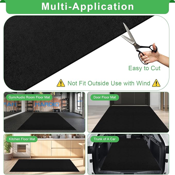 Golf Cart Parking Mat 9.84 ft. x 4.92 ft, 1.6MM Thickened Oil Absorbent Universal Garage Repair Floor Mat for EZGO, Club Car, Yamaha, Motorcycles, Mower, ATV, UTV - Anti Slip Mechanic Pad Cut to Size