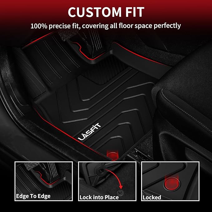 LASFIT Floor Mats Fit for Mazda CX5 2025 2024 2023 2022 2021 2020 2019 2018 2017 Custom Fit TPE All Weather Floor Liners 1st & 2nd Row Car Mats for Mazda CX-5, Black