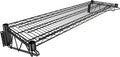14" x 48" Black Epoxy Wire Wall Mount Shelf