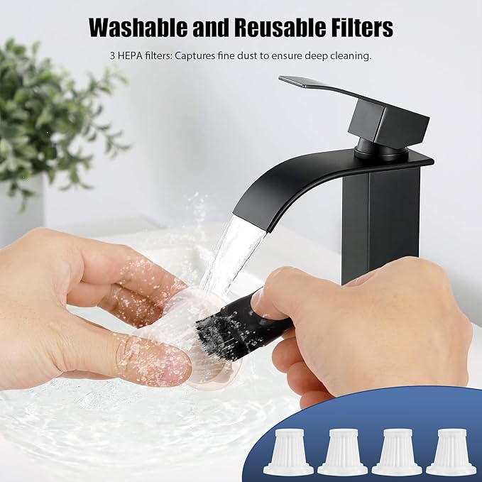 Car Vacuum Cleaner Portable Air Duster 2in1 Brushless Motor 80000 RPM Vacuum Suction Blower with LED Light Dual Use for Home Office Keyboard with 5pcs Nozzles and Carry Bag
