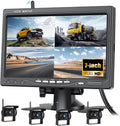 1080P Wireless RV Backup Camera System,7 Inch Reverse Camera Monitor for 4 Channels with IP69 Waterproof Night Vision Backup Camera Front Rear View Camera for Truck/RV/Van/SUV/Pickup
