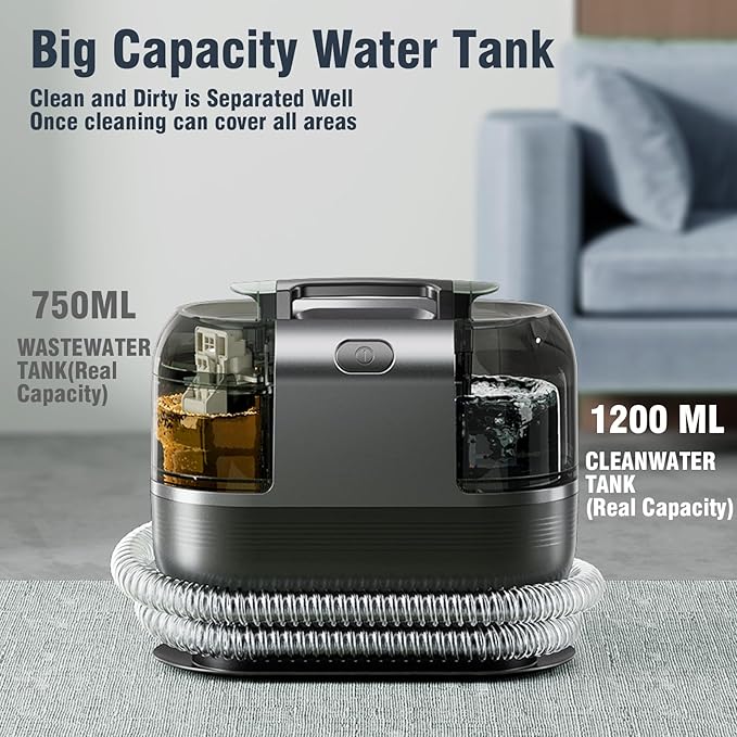 18Kpa Carpet Cleaner Machine, 500W Portable Carpet Spot and Upholstery Cleaner Machine with Handle for Pet Stains, Sofa, Car Seat, Furniture