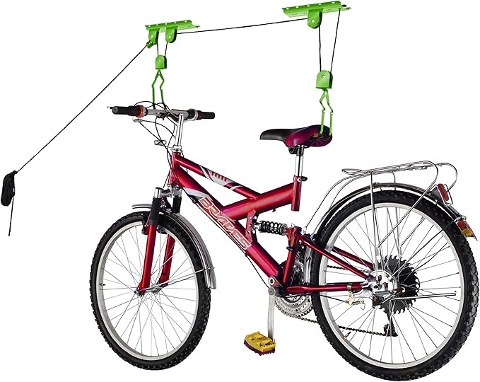 Bike Lane Products Bicycle Hoist 2-Pack Quality Garage Storage Bike Lift with 100 lb Capacity Even Works as Ladder Lift Premium Quality