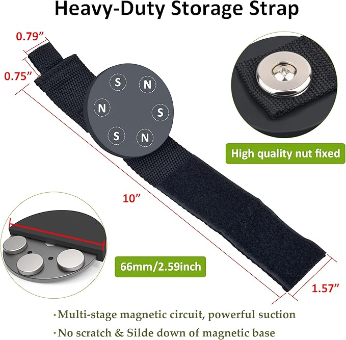 ULIBERMAGNET Strong Magnetic Storage Hooks,Heavy Duty Magnetic Garage Storage Tool Organizer,Extension Cord,Hose, Cable, Rope,Tools for Garage,Pick-up,RV and Workshop(4 Pack/2.59INCH)
