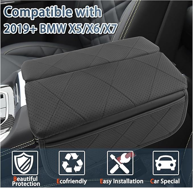 Ruiya BMW X5/X6/X7 Armrest Cover,for BMW X5/X6/X7 Accessories Center Console Cover Comfy Thicken Armrest Lid Cover Compatible with (2019~2026) BMW X5 G05/(2020~2026) BMW X6 G06/(2019~2026) BMW X7 G07