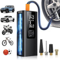 Tire Inflator Portable Air Compressor, 150 PSI & 3X Faster Cordless Air Pump for Car Tires, with Tire Pressure Gauge, LCD Dual Screen, Automatic Stop and LED Light, Bike Pump, for Motorcycle, Ball