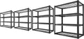 REIBII 40" W Garage Shelving 2240 LBS Storage Shelves Adjustable Heavy Duty Shelving 4 Tier Metal Shelves for Storage 59.5"H Metal Shelf for Pantry Basement Warehouse 40"W × 19.5"D × 59.5"H, 4 Pack