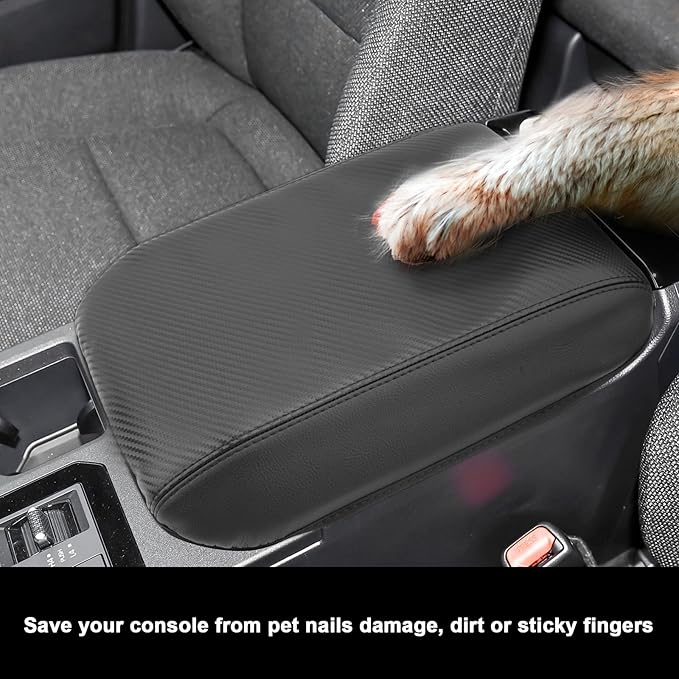 SXCY for 2024 2025 Land Cruiser Armrest Cover for Toyota Land Cruiser 2025 Center Console Cover 2024 2025 Land Cruiser Center Console Cover for 2025 Land Cruiser (Black Carbon Fiber (Thin))