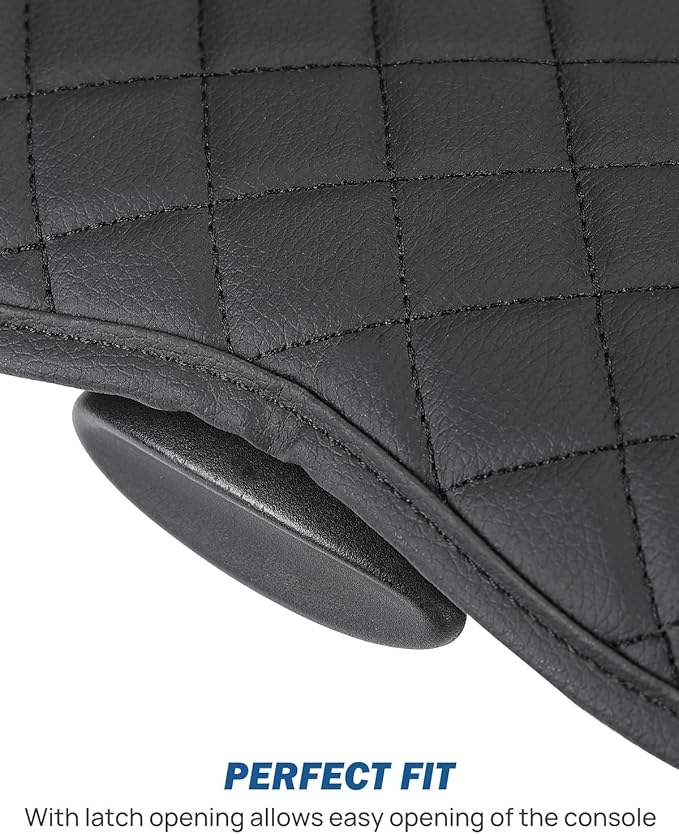 JOYTUTUS Center Console Cover Compatible with 2002-2012 Ram 1500 2500 3500 Jump Seat Console, Leather Arm Rest Armrest Cover for Car, Durable Middle Console Cover, Car Arm Rest Cover Replacement