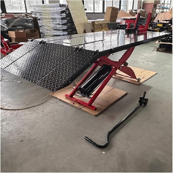 Motorcycle Lift ATV 1000 lbs Pedal Side Extension Motorcycle Lift Table for Home Garage and Shop KT-Moto 100LT