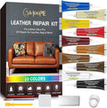 Leather Repair Kit,Car Seats, Sofa,Jacket & Purse - Repairs Burn Holes,Scratches,Tears - Restores Faux,Vinyl,Artificial and Real Leather (Ten Colors)