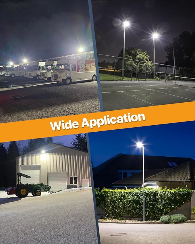 Led Parking Lot Light 400W 60,000LM Slip Fitter Street Pole Light with Dusk-to-Dawn Photocell 5000K 100-277V IP65 Waterproof Outdoor Commercial Area Lighting for Parking Lot, Roadways 2Pack