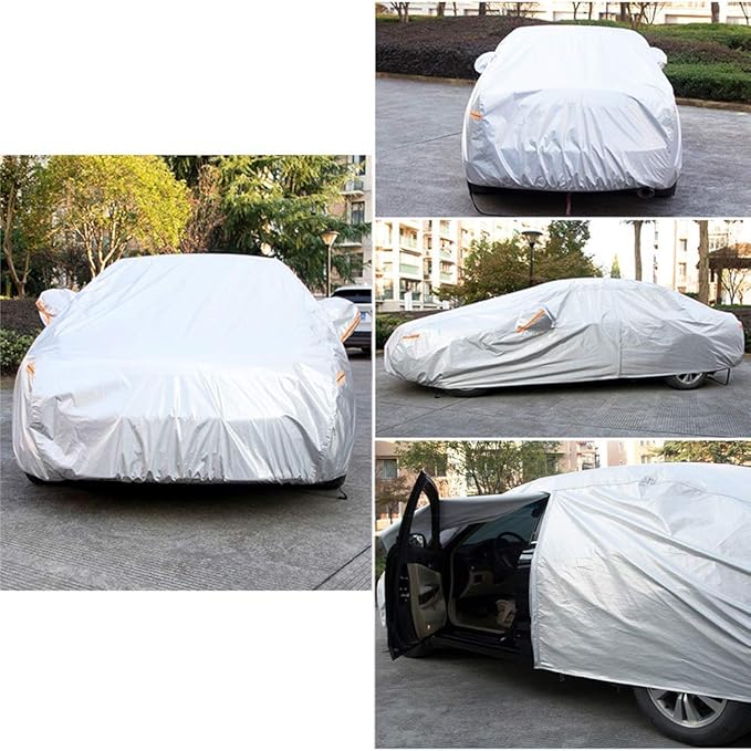 Kayme 6 Layers Car Cover Custom Fit for Nissan Sentra (2000-2025) Waterproof All Weather for Automobiles, Outdoor Full Cover Rain Sun UV Protection.Silver