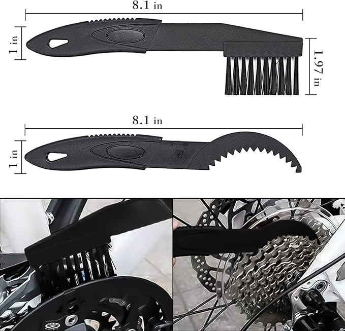 Bicycle Chain Cleaning Tool Brush Motorcycle Chain Brush，MotorcycleBicycle Chain Cleaner and Gear Cleaning Tool - Bike Maintenance Cleaning Brush for Chain and Gear Kit