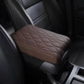Leather Car Armrest Box Mat - 2023 New Waterproof Car Center Console Cover Mat, Universal Armrest Mat, Leather Car Armrest Cover for SUV/Truck/Vehicle (B-Coffee)