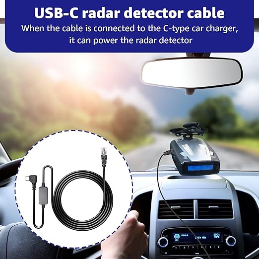 USB-C to RJ11 Plug Cable,Radar Detector Cable for Uniden R1 R3 R7 Escort MAX360 Beltronics Cobra Passport 9500i Radenso XP etc(9.84FT)