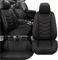 Car Seat Covers for Chrysler Pacifica 2004-2025, Stylish Sport Seat Cover, Premium Nappa Leather Car Seat Cover. Automobile Seat Covers Sets.(Standard 5 Seats/Black)