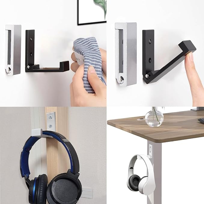OHIYO Foldable Hooks 4pcs Folding Coat Hooks Heavy Duty Wall Hooks for Hanging Bags Hooks Headphone Holder Fold up Hooks No Rust Wall Mounted for Hat, Bags, Jacket, Towel (Silver)