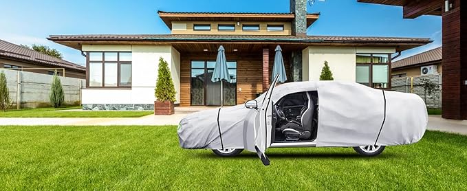 Car Cover Custom Fit for Toyota Camry 1996-2025,Honda Accord 2001-2025,6 Layers Truck Cover Waterproof All Weather for Automobiles,Outdoor Full Exterior Cover,Rain, Sun, Wind Protection,Silver