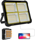 Portable LED Work Solar Light 100W 16500mAh 10000 LM with Stepless Brightness Job Site Battery Rechargeable LED Floor Light for Emergency Worklight for Hurricane (Black)