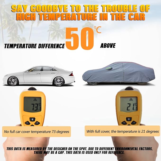 Waterproof Zipper Doors Car Cover for Pickup, Chevrolet Silverado 1500 2500 3500/ Ford F-150 F-250/ Ram 1500 2500 3500, for Indoor Outdoor Sunscreen UV Prevention Snowproof Wind, 230"-260",C9