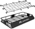 ARKSEN 30 x 50 x 6 Inch Universal Extra Wide 150LB Heavy Duty Roof Rack Cargo with Cargo Net, Car Top Luggage Holder Carrier Basket for SUV, Truck, & Car Steel Construction
