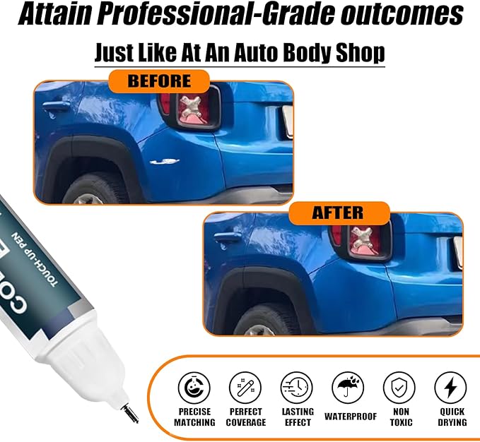 PBJ/MBJ Hydro Blue/Laser Blue Pearl Touch Up Paint for Jeep, Car Paint Pen Scratch Repair Two-In-One Touch Up Paint, Premium Car Scratch Remover for Deep Scratches
