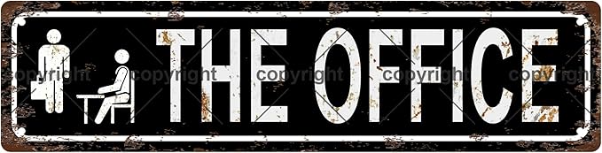 THE OFFICE Vintage Metal Tin Sign, Street Sign, Home Decor, Room Decor, Wall Decor, Bathroom Decor, Bar Decor, Cafe Decor, Garage Decor, 16 x 4 Inch