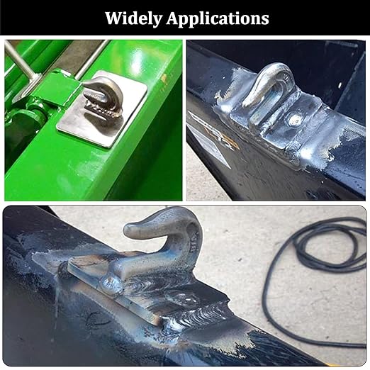 3/8 inch Weld On Grab Hooks, 4PCS Heavy Duty Clevis Grab Hook, G70 Tractor Bucket Hooks Great for Car, Truck, Tractors, Loader Bucket Forklift Trailer