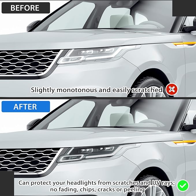 Pangda 16" x20ft Long Headlight Taillight Vinyl Tint Wrap Roll 40% VLT Self Adhesive Tail Light Tint Fog Lights Films with Scraper Vinyl Film Sticker Roll Car Accessories(Light Black)