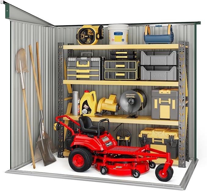 Bealife 6' x 4' Outdoor Storage Shed Clearance, Metal Outdoor Storage Cabinet with Double Lockable Doors, Waterproof Tool Shed, Backyard Shed for Garden, Patio, Lawn (Green)