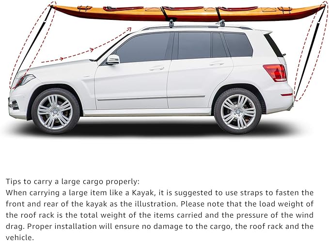 Amazon Basics Cross Rail Roof Rack, 56 inches, Fits up to 49.6" Spans between Raised Side Rails with Gap, Pack of 2, Black/Silver