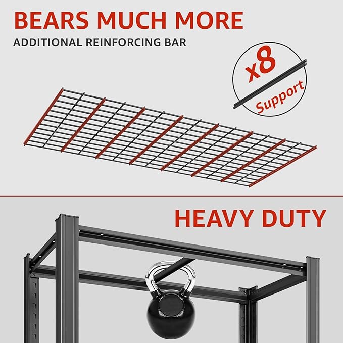 5 Tier Metal Shelving Unit, Adjustable Storage Shelves, 84" H x 55" W x 24" D Heavy Duty Garage Shelves for Warehouse, Basement, Kitchen, Pantry, Living Room, Black (5T 84 * 55 * 24)